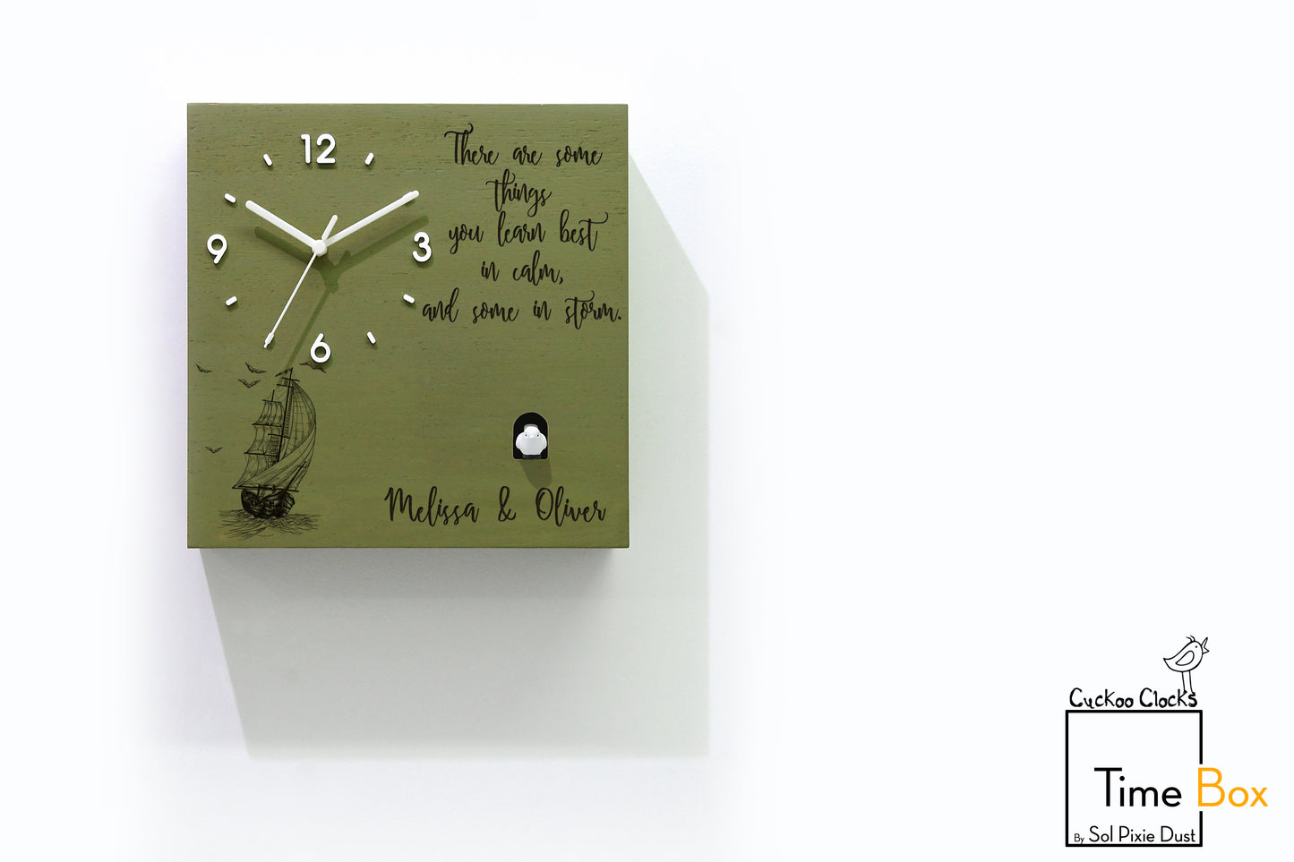 Time Box Modern Cuckoo Bird.  Cuckoo and Pendulum Wall Clock