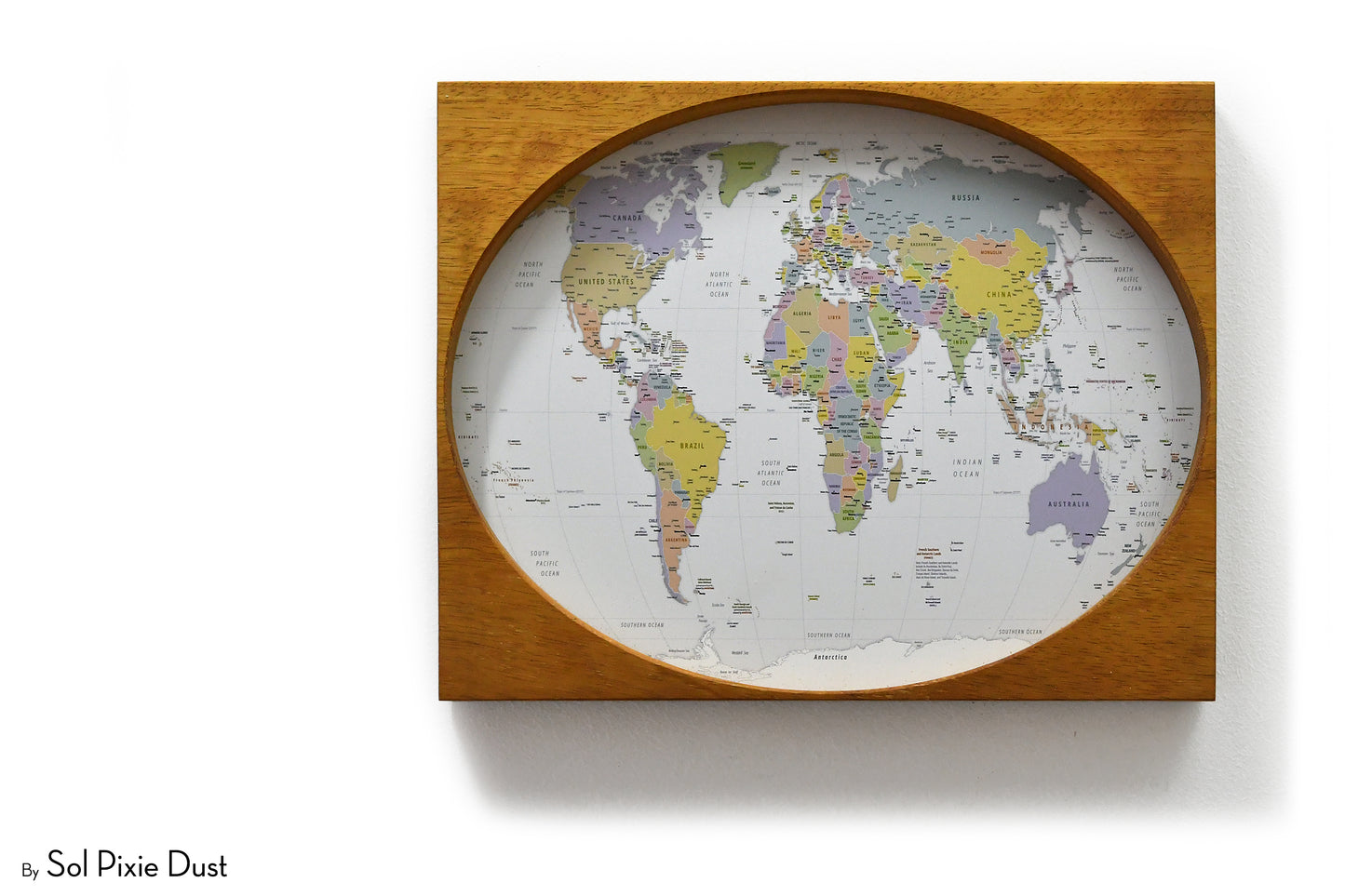 World Map Wall Frame