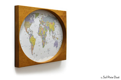 World Map Wall Frame