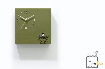 Time Box Modern Cuckoo Bird.  Cuckoo and Pendulum Wall Clock