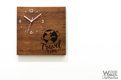 Skylines Cities Wooden Square Clocks