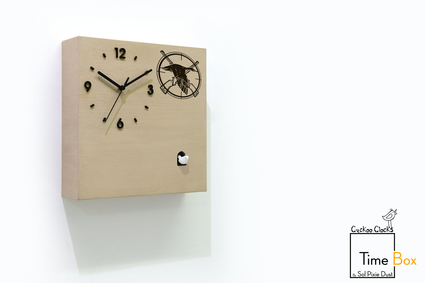 Time Box Modern Cuckoo Bird.  Cuckoo and Pendulum Wall Clock