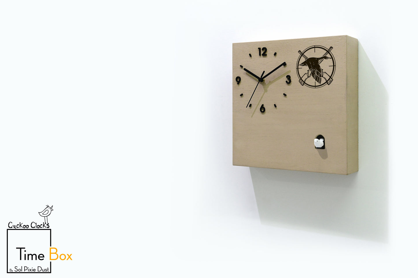Time Box Modern Cuckoo Bird.  Cuckoo and Pendulum Wall Clock