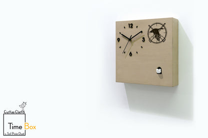 Time Box Modern Cuckoo Bird.  Cuckoo and Pendulum Wall Clock