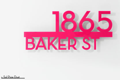 Underline House Numbers - LED Signs with Name / Address