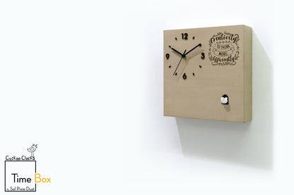Time Box Modern Cuckoo Bird.  Cuckoo and Pendulum Wall Clock
