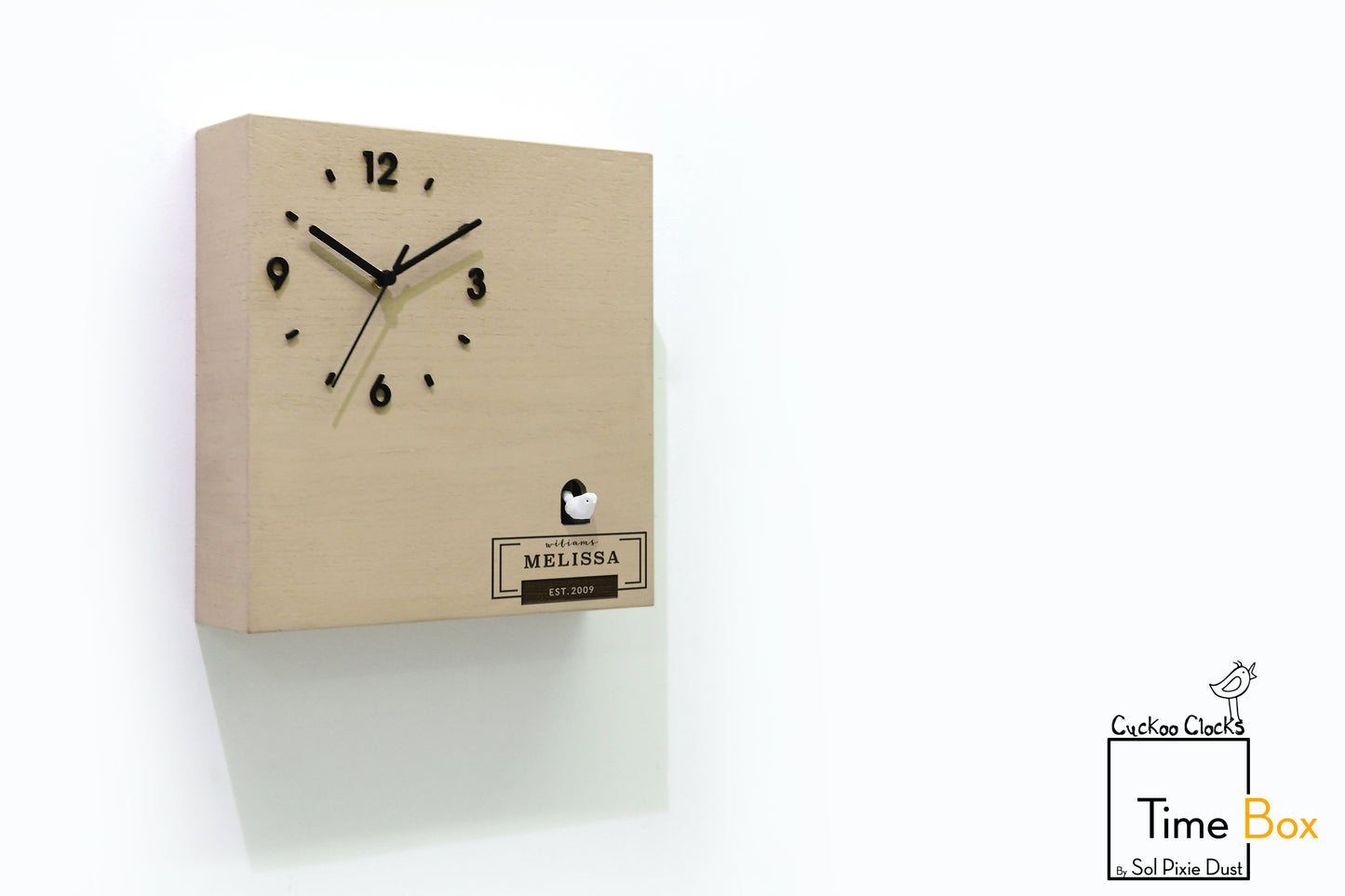 Time Box Modern Cuckoo Bird.  Cuckoo and Pendulum Wall Clock