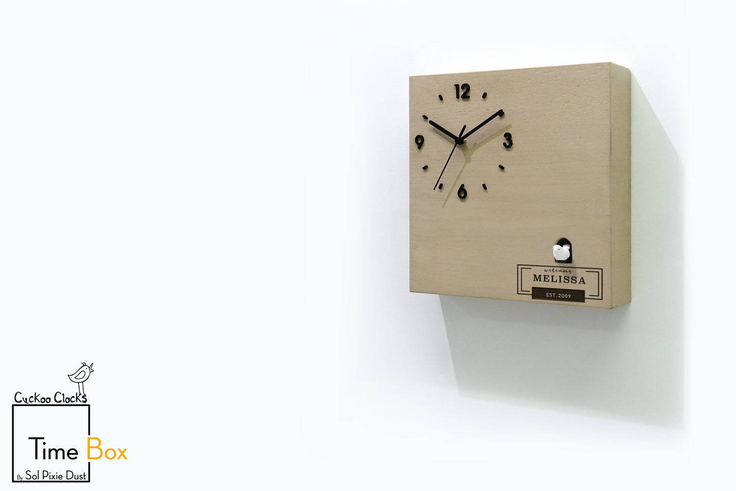 Time Box Modern Cuckoo Bird.  Cuckoo and Pendulum Wall Clock