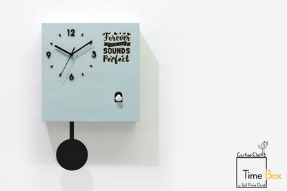 Time Box Modern Cuckoo Bird.  Cuckoo and Pendulum Wall Clock
