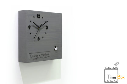 Time Box Modern Cuckoo Bird.  Cuckoo and Pendulum Wall Clock