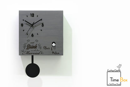 Time Box Modern Cuckoo Bird.  Cuckoo and Pendulum Wall Clock