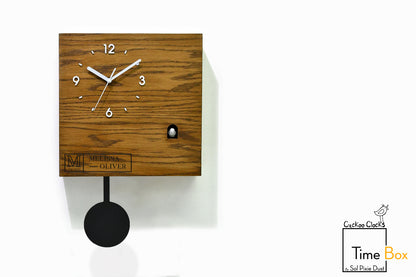 Time Box Modern Cuckoo Bird.  Cuckoo and Pendulum Wall Clock