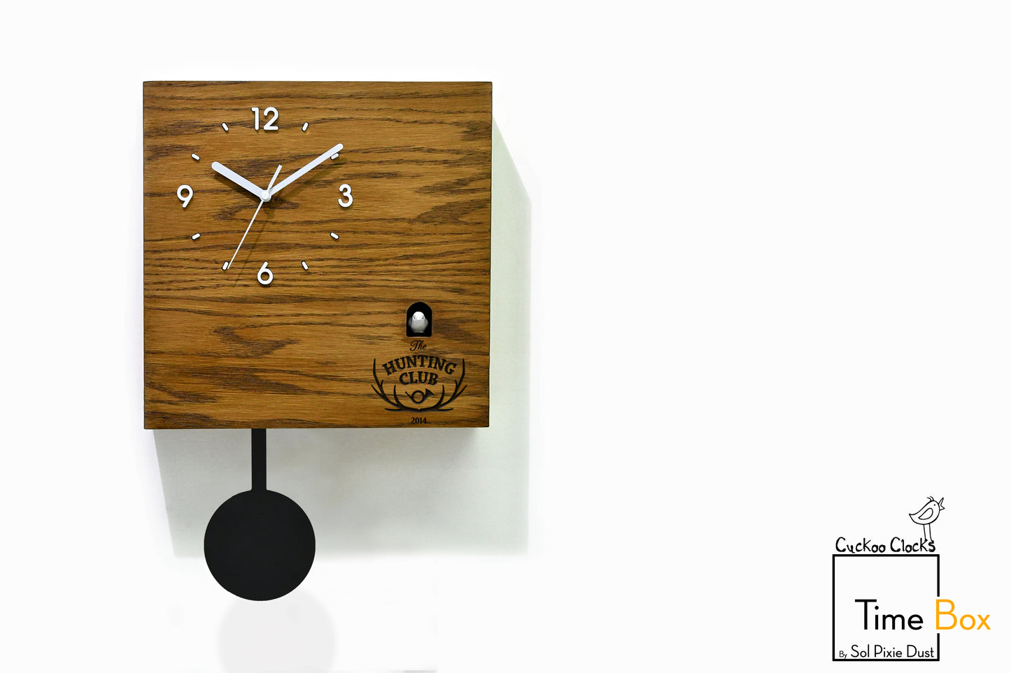 Time Box Modern Cuckoo Bird.  Cuckoo and Pendulum Wall Clock