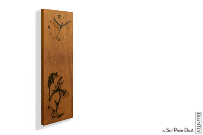 Bluntly Vertical Modern Design Solid Iroko Wood Grandfather Pendulum Wall Clock / Table Clock