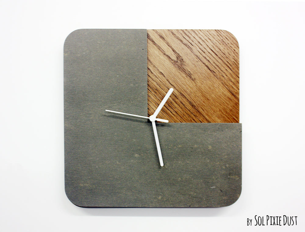 Concrete and Wood Wall Clocks Designs