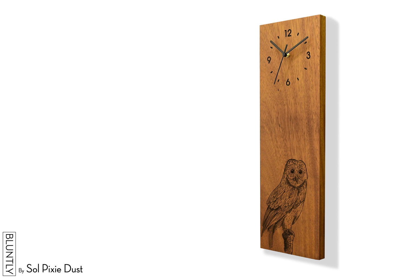 Bluntly Vertical Modern Design Solid Iroko Wood Grandfather Pendulum Wall Clock / Table Clock