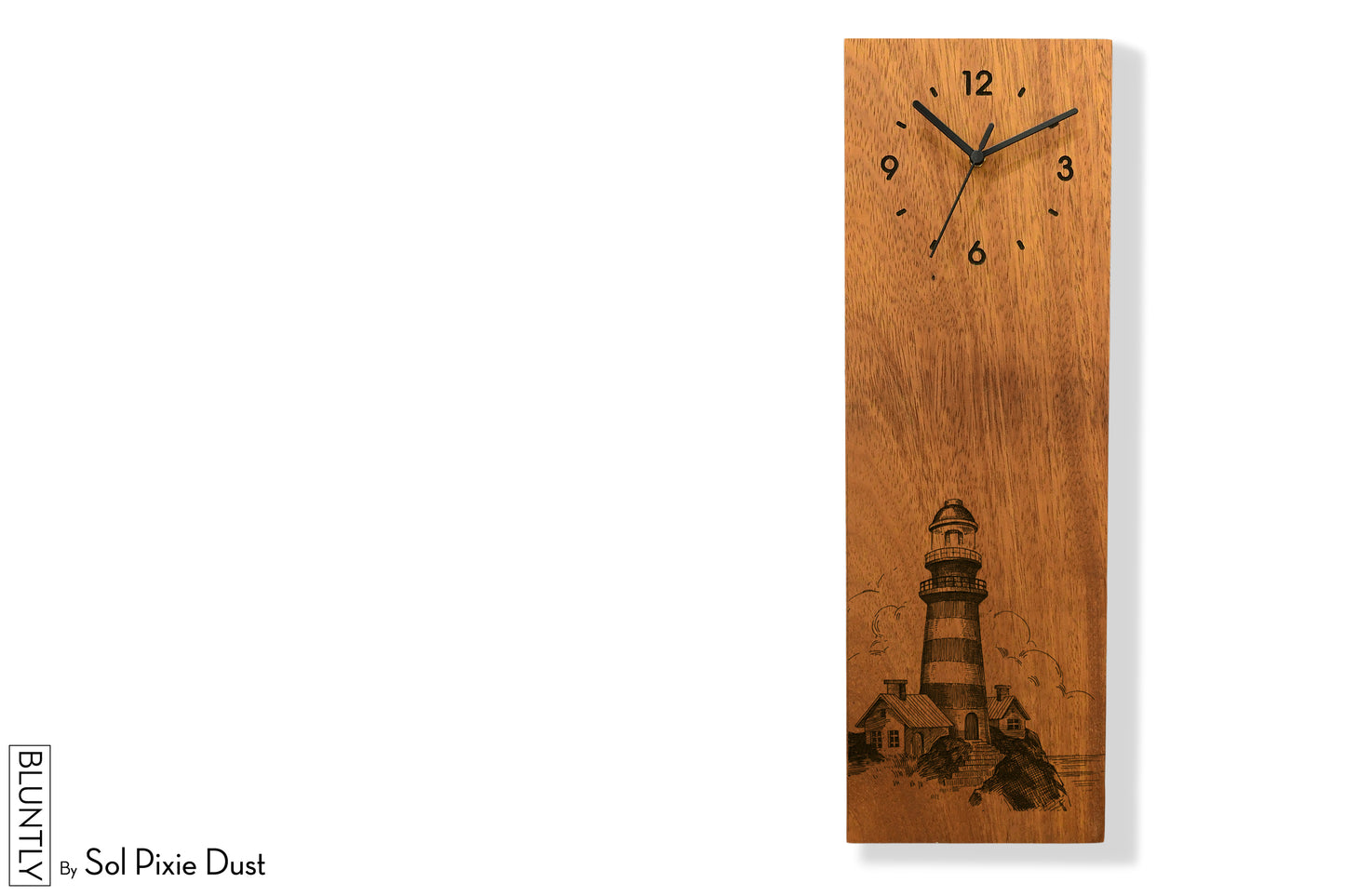 Bluntly Vertical Modern Design Solid Iroko Wood Grandfather Pendulum Wall Clock / Table Clock