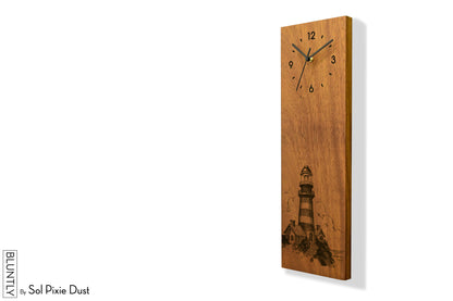 Bluntly Vertical Modern Design Solid Iroko Wood Grandfather Pendulum Wall Clock / Table Clock