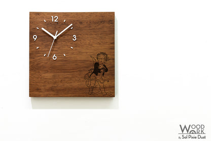 Vintage Wooden Square Clocks