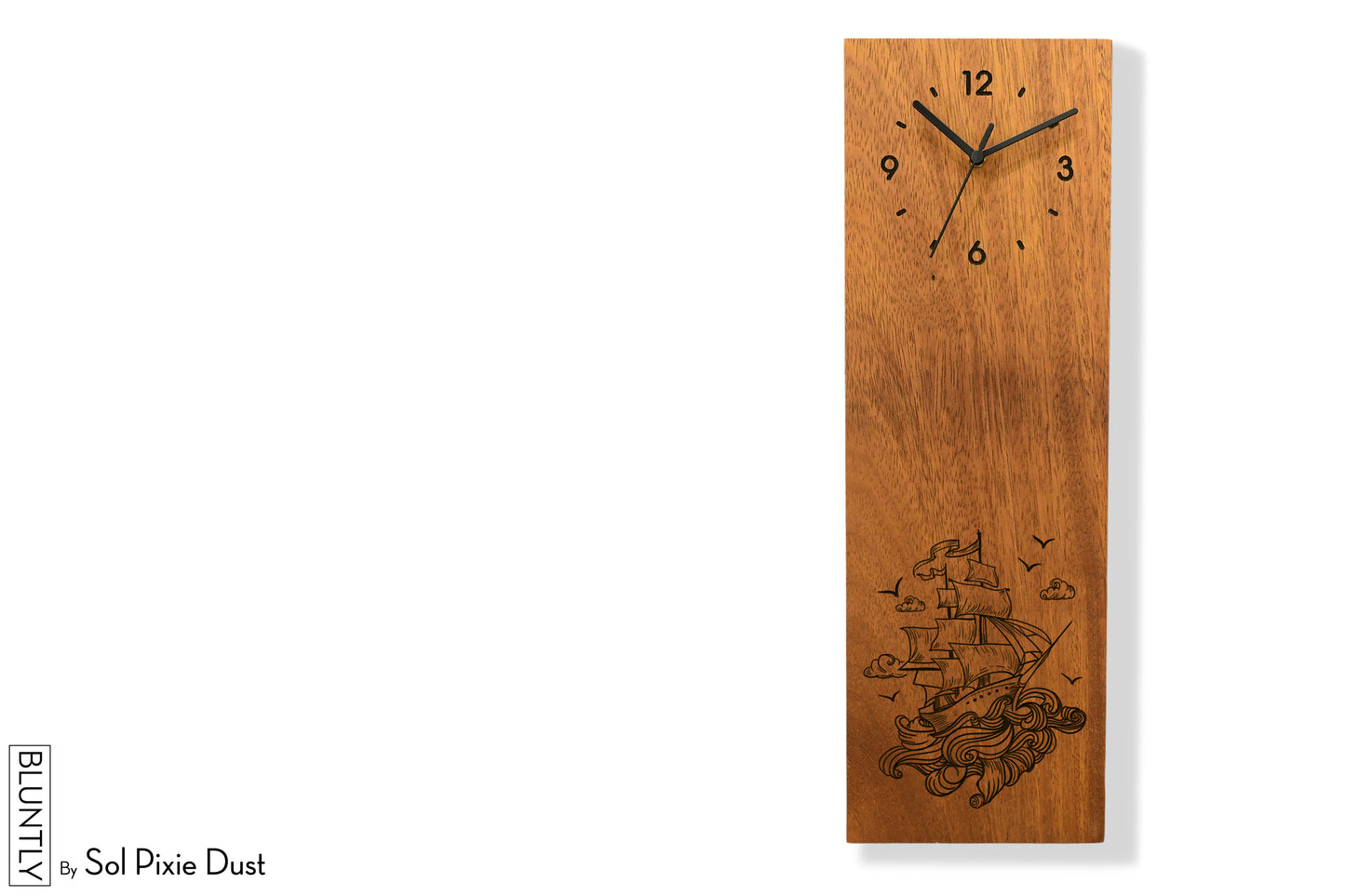Bluntly Vertical Modern Design Solid Iroko Wood Grandfather Pendulum Wall Clock / Table Clock