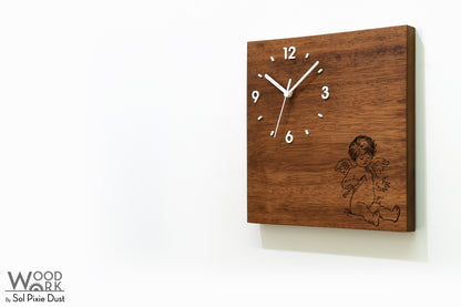 Vintage Wooden Square Clocks