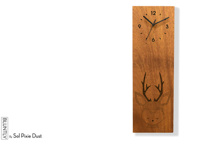 Bluntly Vertical Modern Design Solid Iroko Wood Grandfather Pendulum Wall Clock / Table Clock