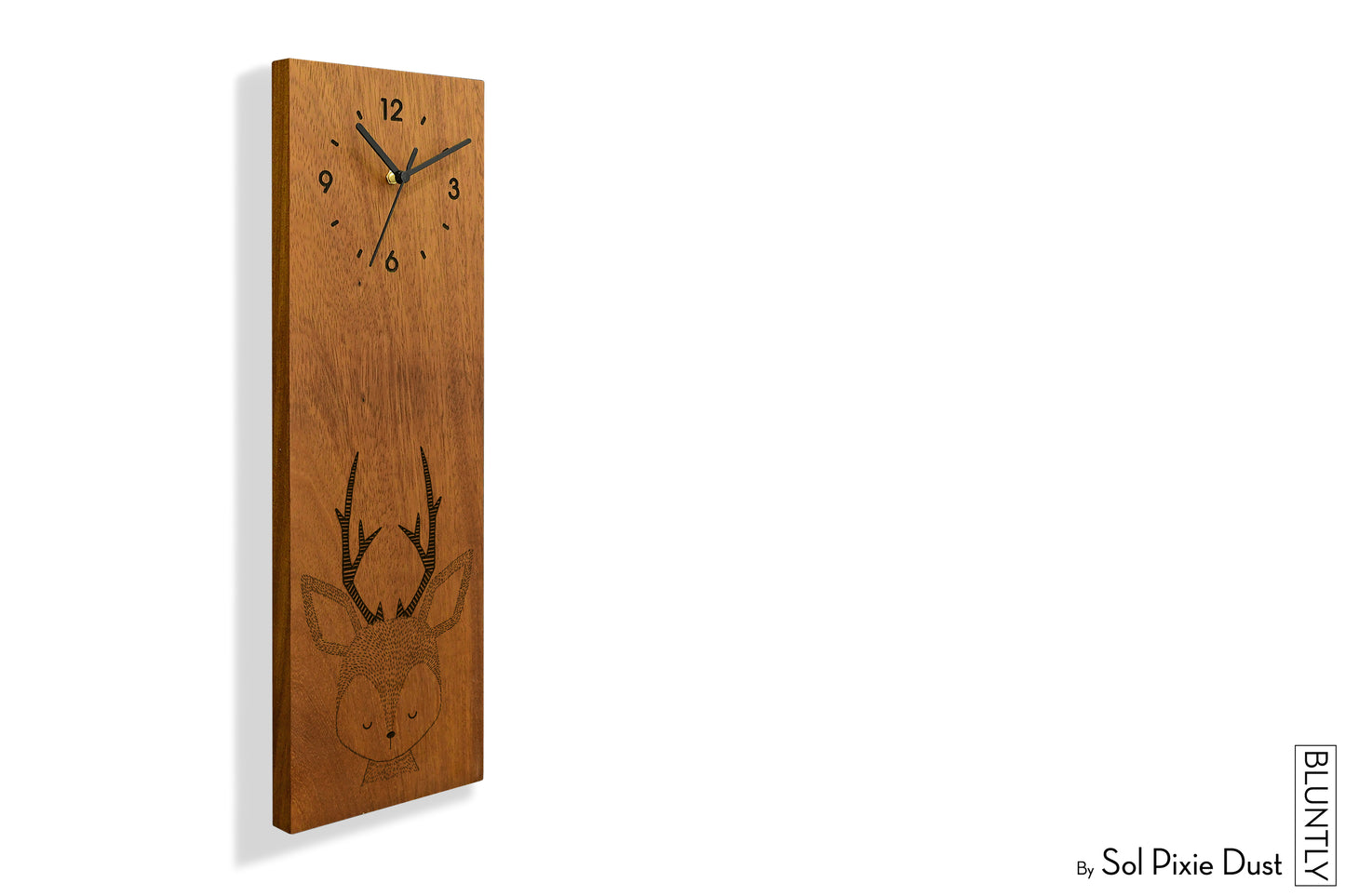 Bluntly Vertical Modern Design Solid Iroko Wood Grandfather Pendulum Wall Clock / Table Clock