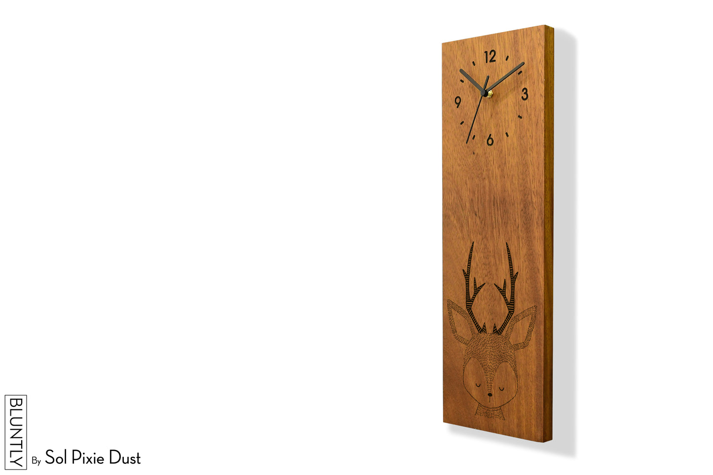 Bluntly Vertical Modern Design Solid Iroko Wood Grandfather Pendulum Wall Clock / Table Clock