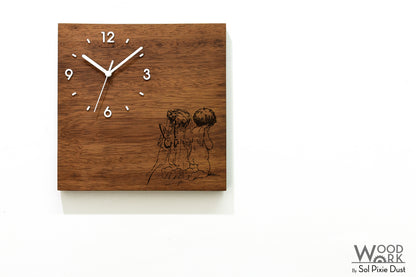 Vintage Wooden Square Clocks