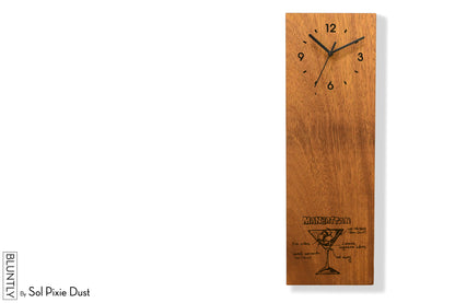 Bluntly Vertical Modern Design Solid Iroko Wood Grandfather Pendulum Wall Clock / Table Clock