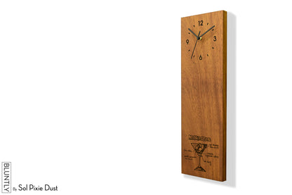 Bluntly Vertical Modern Design Solid Iroko Wood Grandfather Pendulum Wall Clock / Table Clock