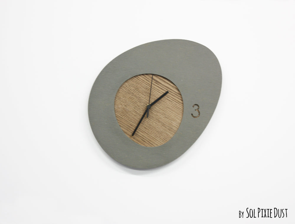 Organic Concrete and Wood Wall Clocks Designs