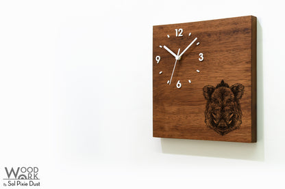 Vintage Wooden Square Clocks