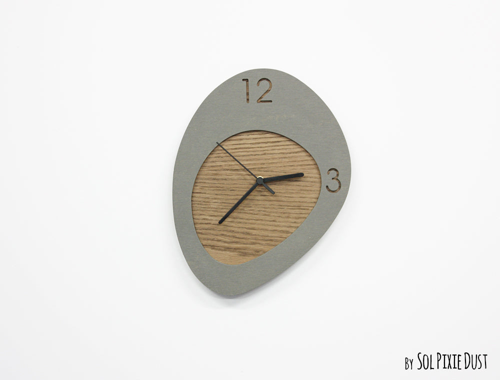 Organic Concrete and Wood Wall Clocks Designs