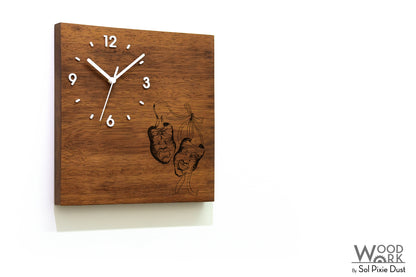 Vintage Wooden Square Clocks