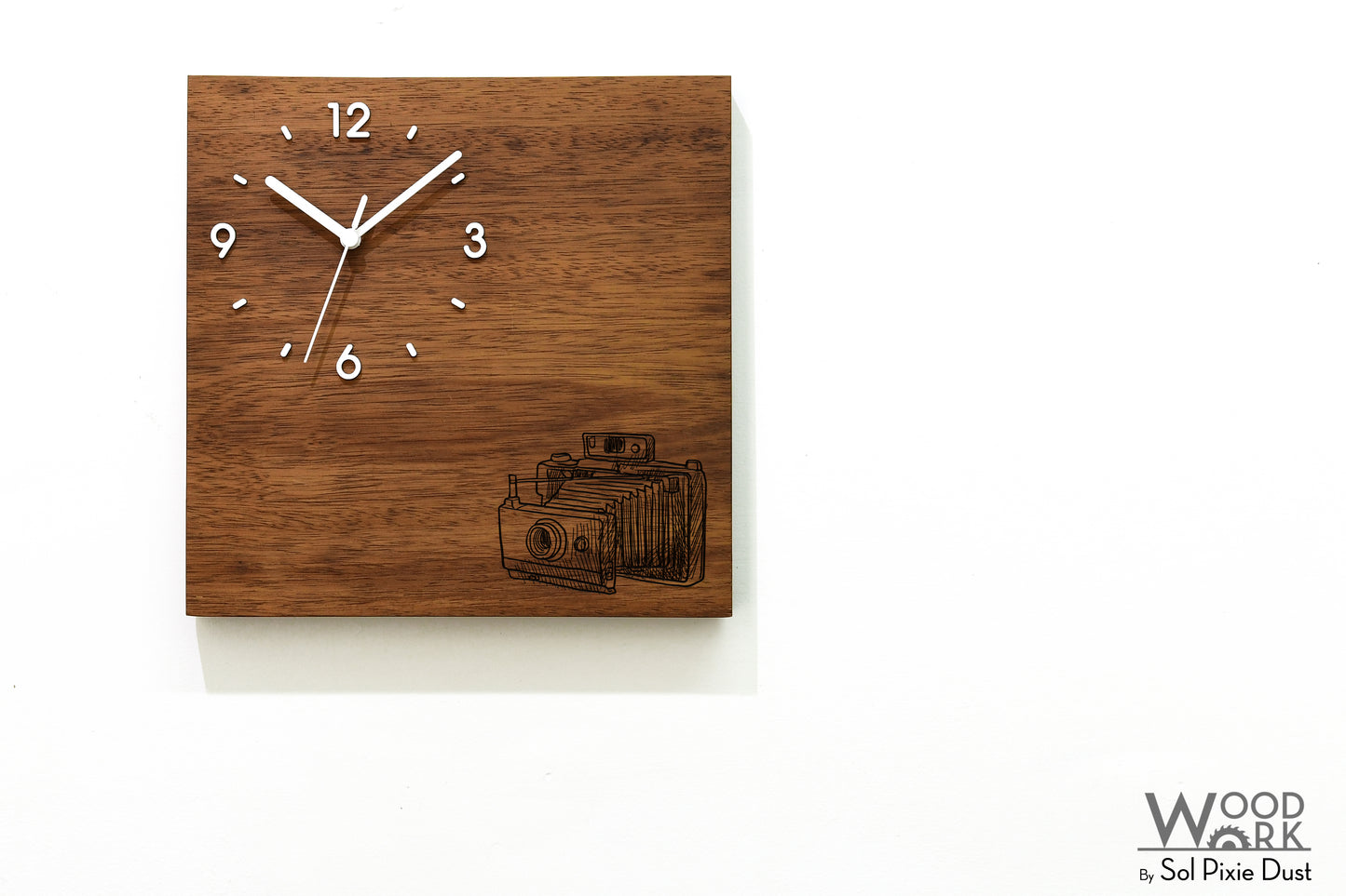 Vintage Wooden Square Clocks