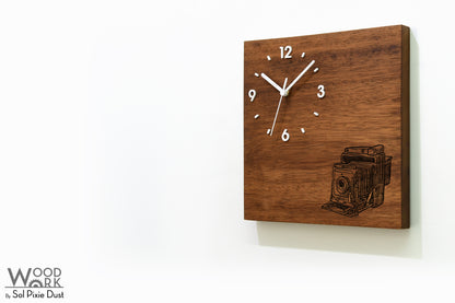 Vintage Wooden Square Clocks