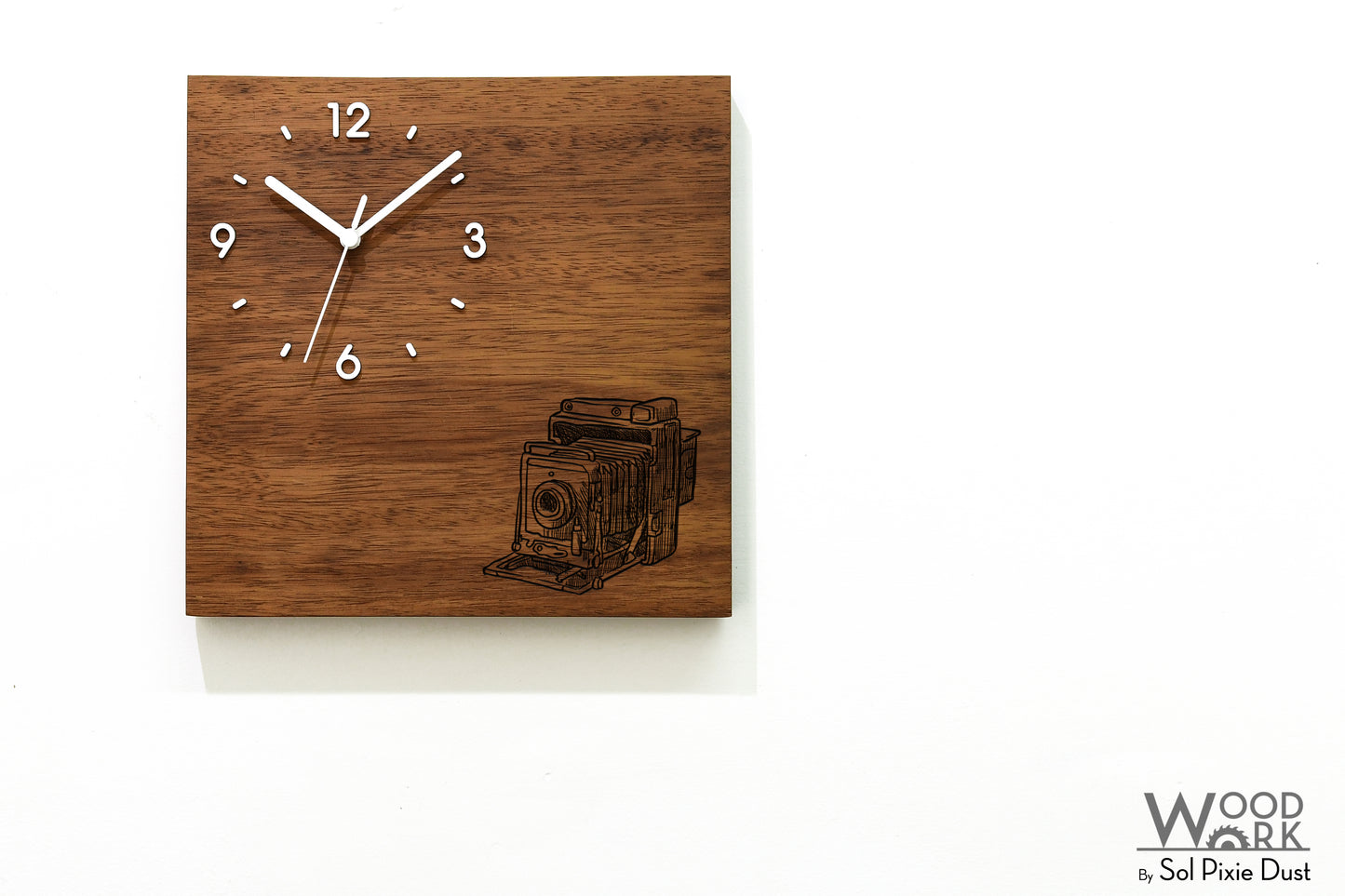 Vintage Wooden Square Clocks