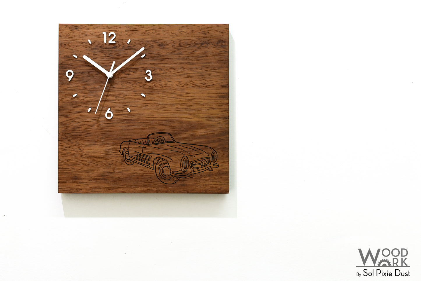 Vintage Wooden Square Clocks