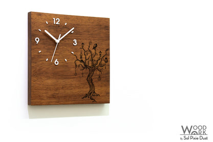 Vintage Wooden Square Clocks