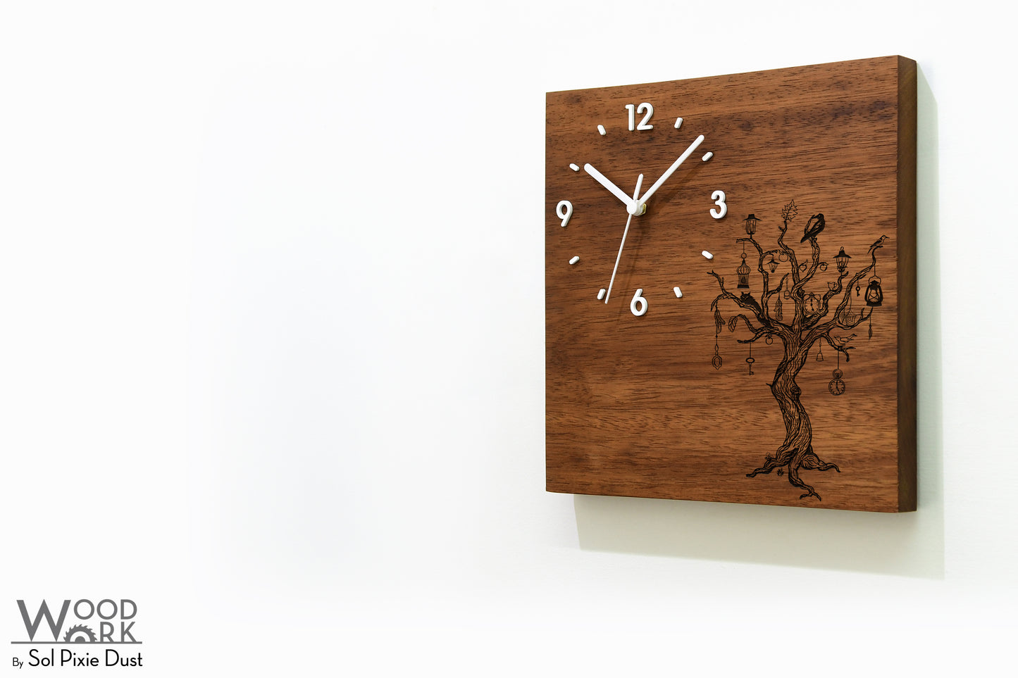 Vintage Wooden Square Clocks