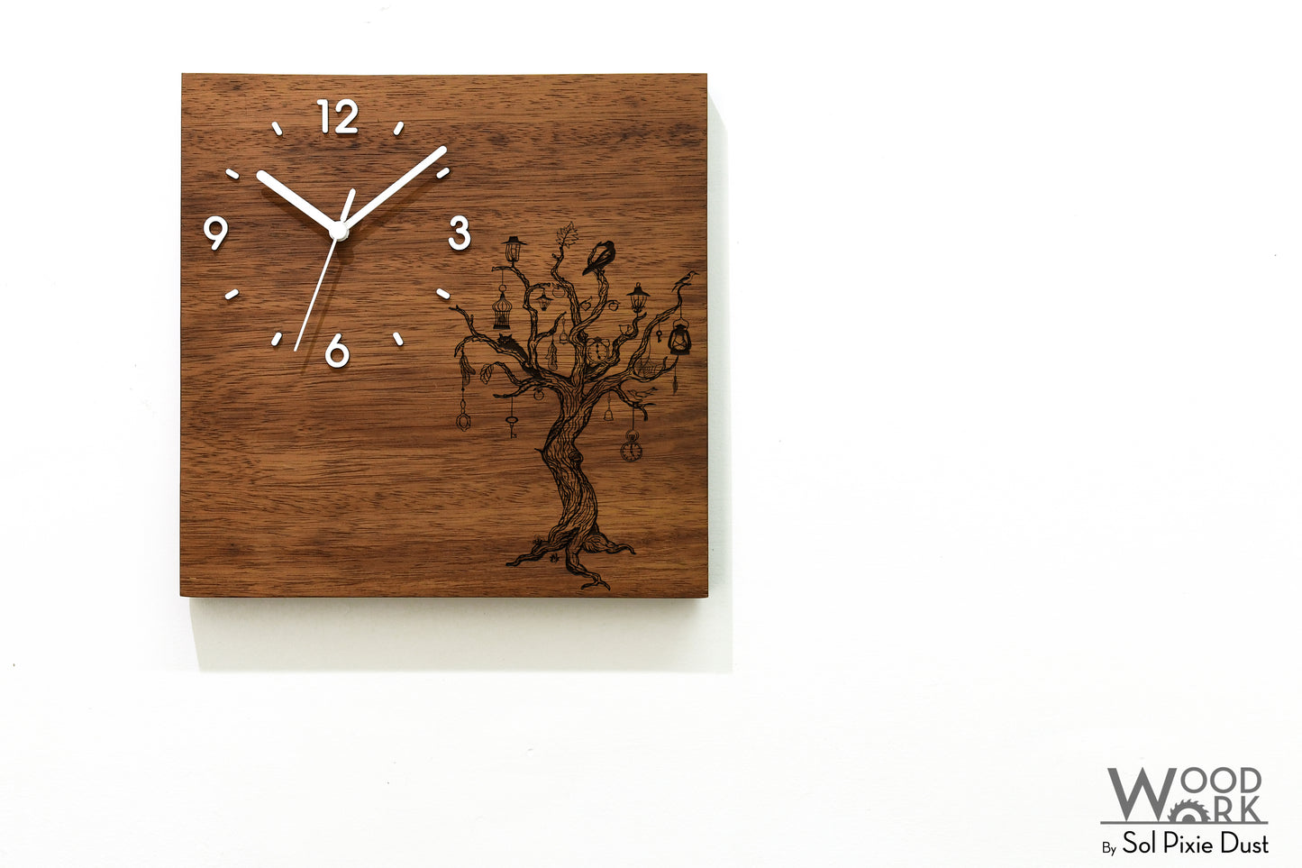Vintage Wooden Square Clocks