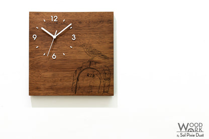 Vintage Wooden Square Clocks