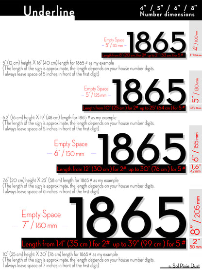 Underline House Numbers - LED Signs with Name / Address