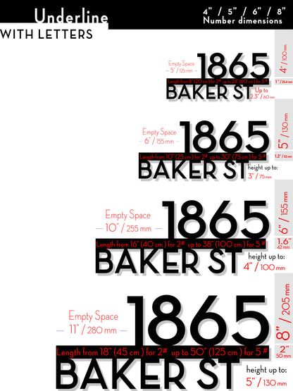 Underline House Numbers - LED Signs with Name / Address