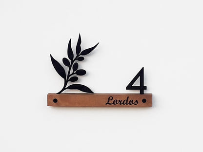 Underline African Teak Iroko or Hollow Aluminum Address Plaque - LED Signs