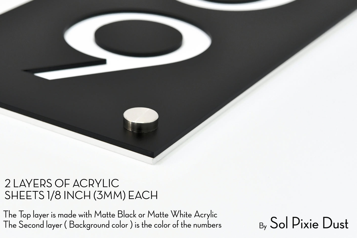 Acrylic Address Plaque - Signs ( Font Options )