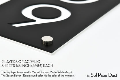 Acrylic Address Plaque - Signs ( Font Options )