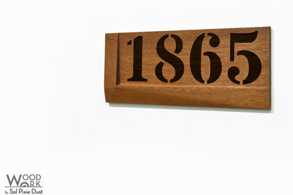 3d Solid Wood Address Plaques African Teak (Iroko)