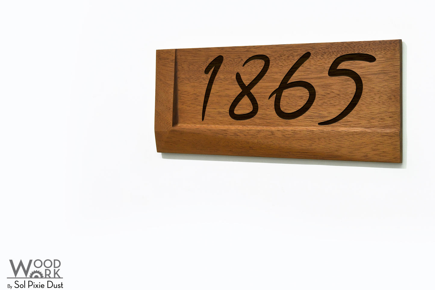 3d Solid Wood Address Plaques African Teak (Iroko)